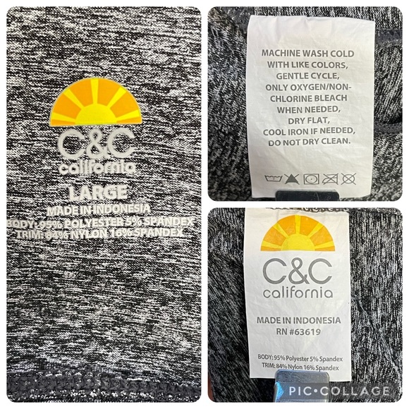 C&C California Gray Workout Tank Top | Size Large - Picture 4 of 4